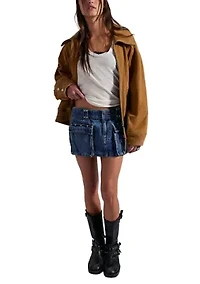 We The Free Hera Studded Denim Mini Skirt