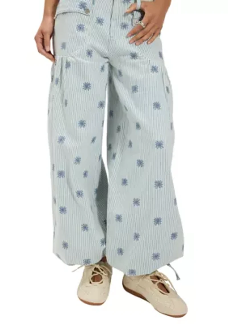 We The Free Lotus Embroidered Railroad Balloon Jeans