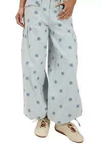 We The Free Lotus Embroidered Railroad Balloon Jeans