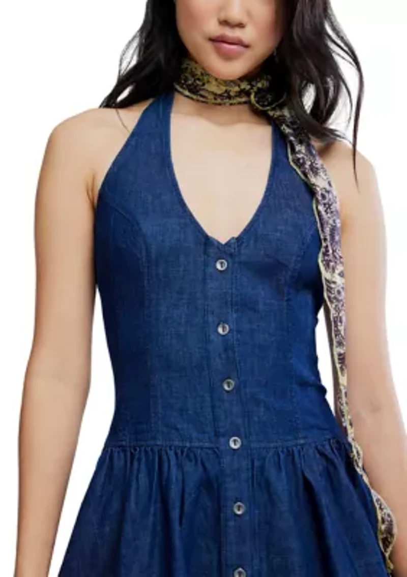 Clean Break Denim Mini Dress
