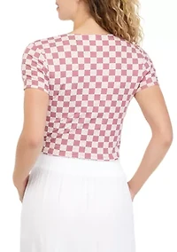 Juniors' Short Sleeve V-Neck Tiny T-Shirt