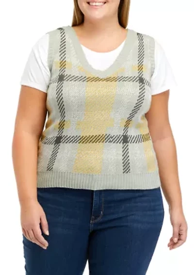 Plus Sleeveless Sweater Vest