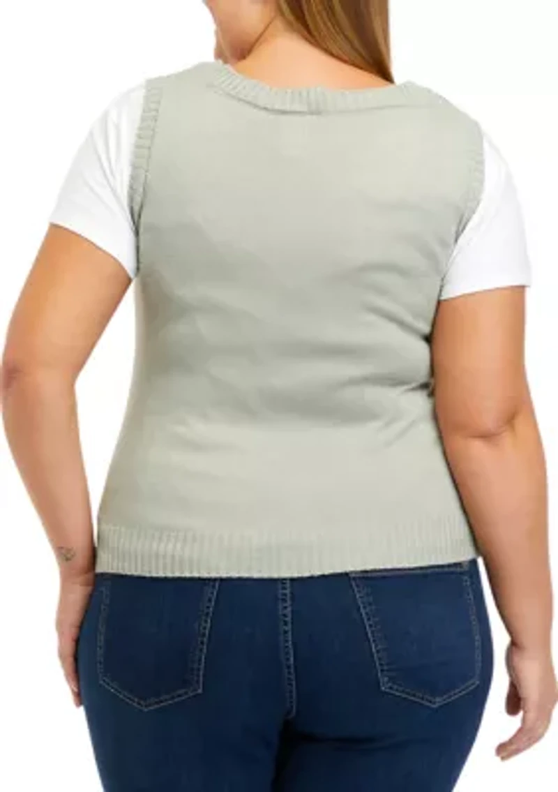 Plus Sleeveless Sweater Vest