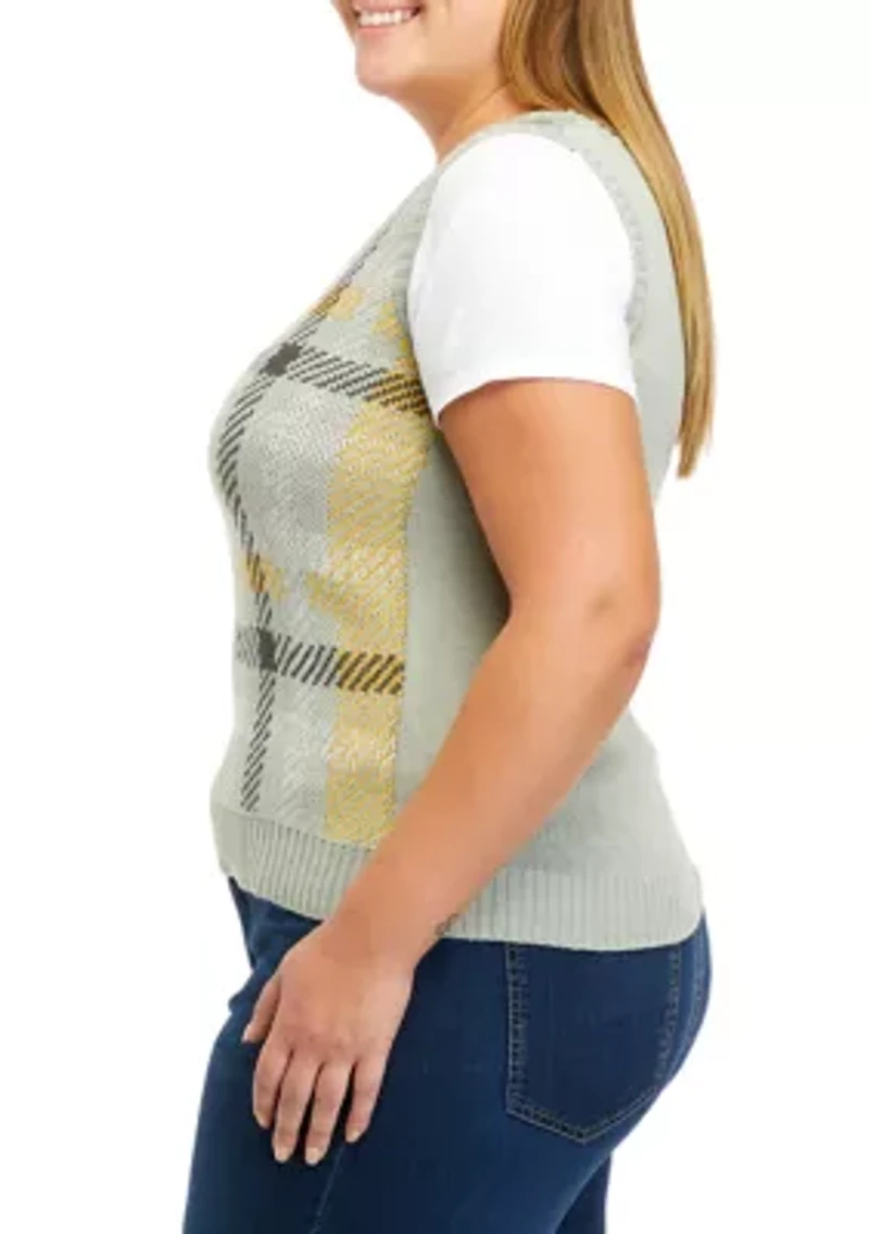 Plus Sleeveless Sweater Vest