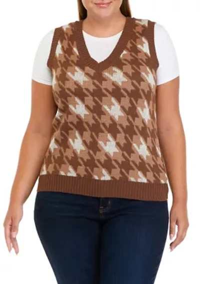 Plus Sleeveless Sweater Vest