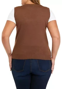 Plus Sleeveless Sweater Vest