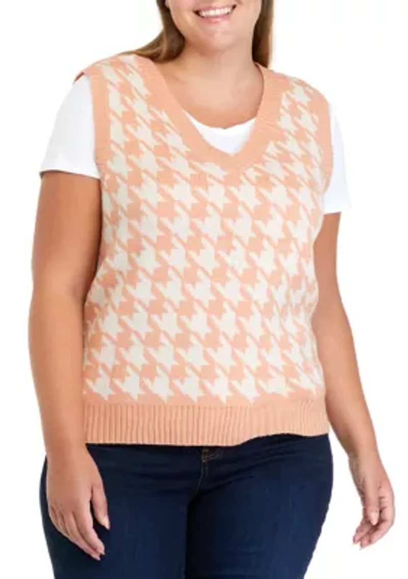 Plus Sleeveless Sweater Vest