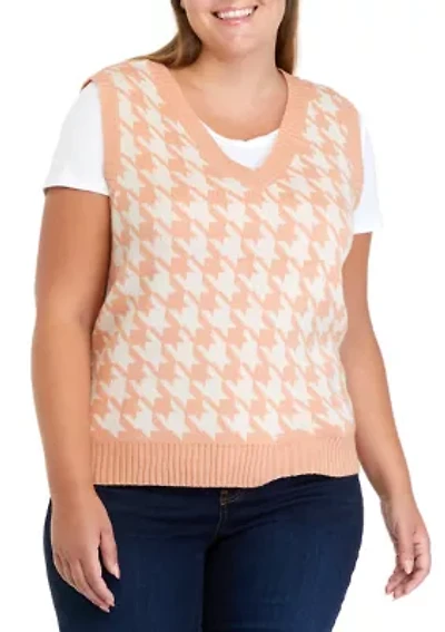 Plus Sleeveless Sweater Vest