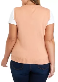 Plus Sleeveless Sweater Vest