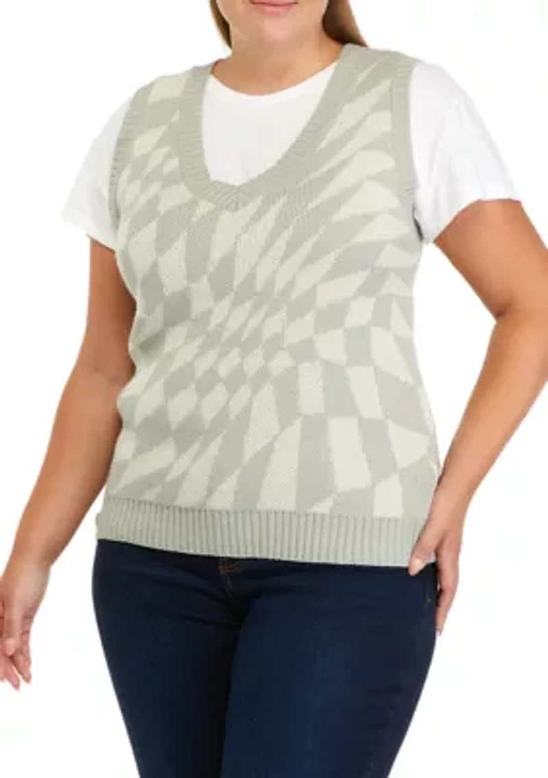 Plus Sleeveless Sweater Vest