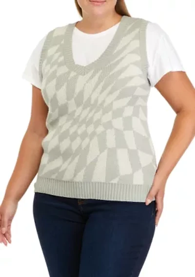 Plus Sleeveless Sweater Vest