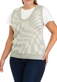 Plus Sleeveless Sweater Vest