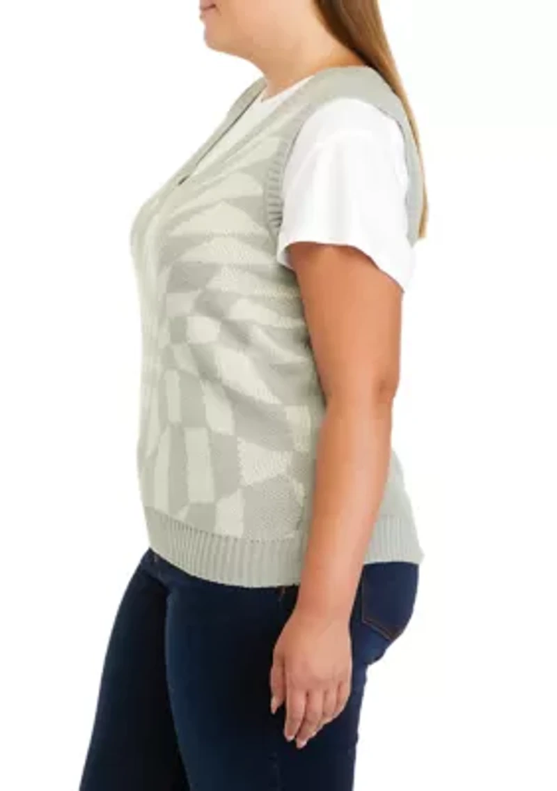 Plus Sleeveless Sweater Vest