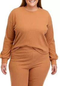 Plus Long Sleeve Hacci Top
