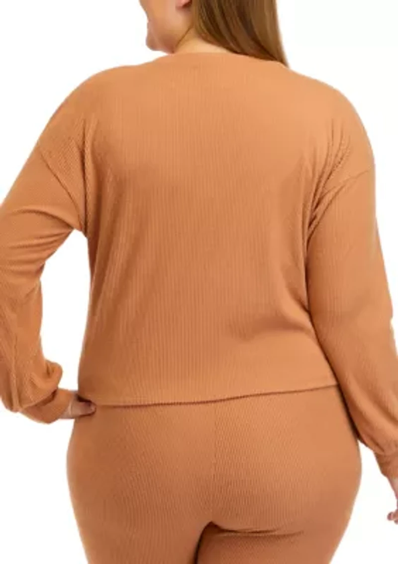 Plus Long Sleeve Hacci Top