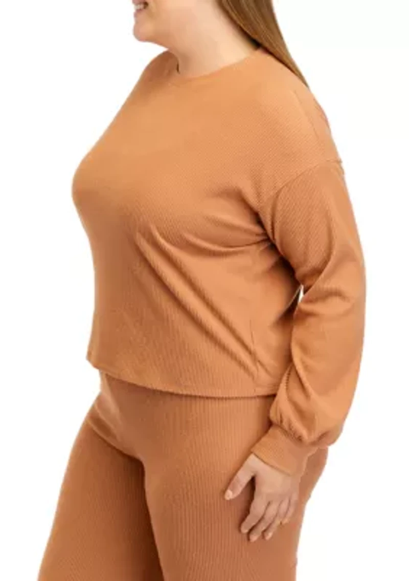 Plus Long Sleeve Hacci Top