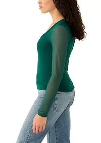 Women's Long Sleeve Sweetheart Neck Top