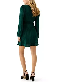 Women's V-Neck Puff Sleeve Tiered Dress