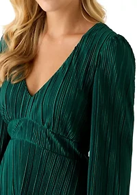 Women's V-Neck Puff Sleeve Tiered Dress