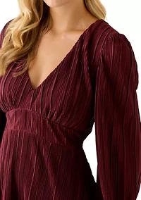 Women's V-Neck Puff Sleeve Tiered Dress