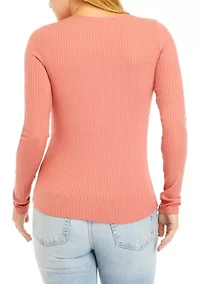 Women's V-Neck Solid Henley Shirt