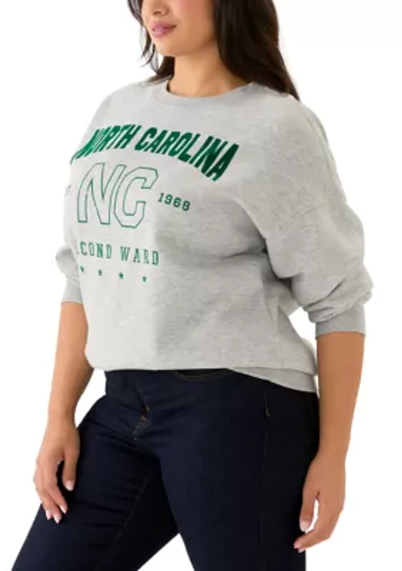 Plus North Carolina Graphic Crew Neck Pullover