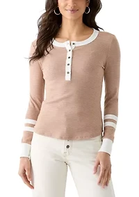 Women's Henley Stripe Top