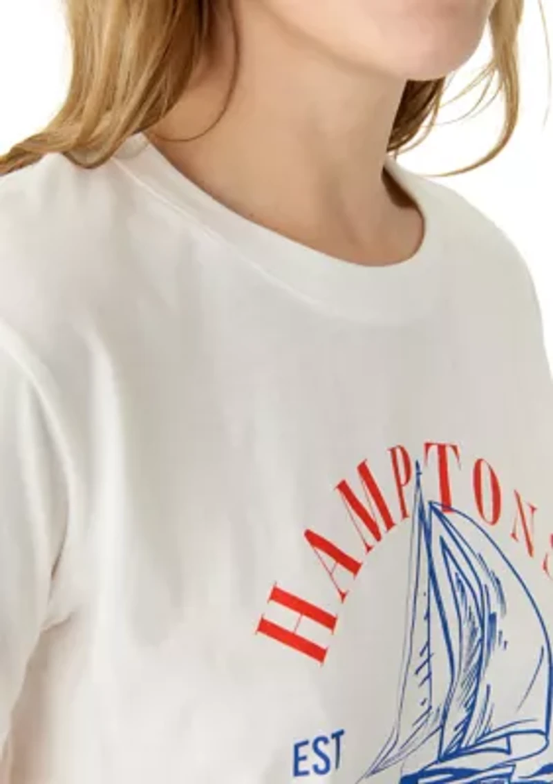 Women's Hamptons Yacht Club Oversized Graphic T-Shirt