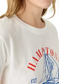 Women's Hamptons Yacht Club Oversized Graphic T-Shirt