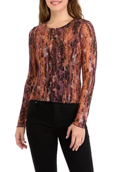 Women's Long Sleeve Lace Top with Cami