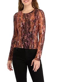 Women's Long Sleeve Lace Top with Cami
