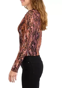Women's Long Sleeve Lace Top with Cami