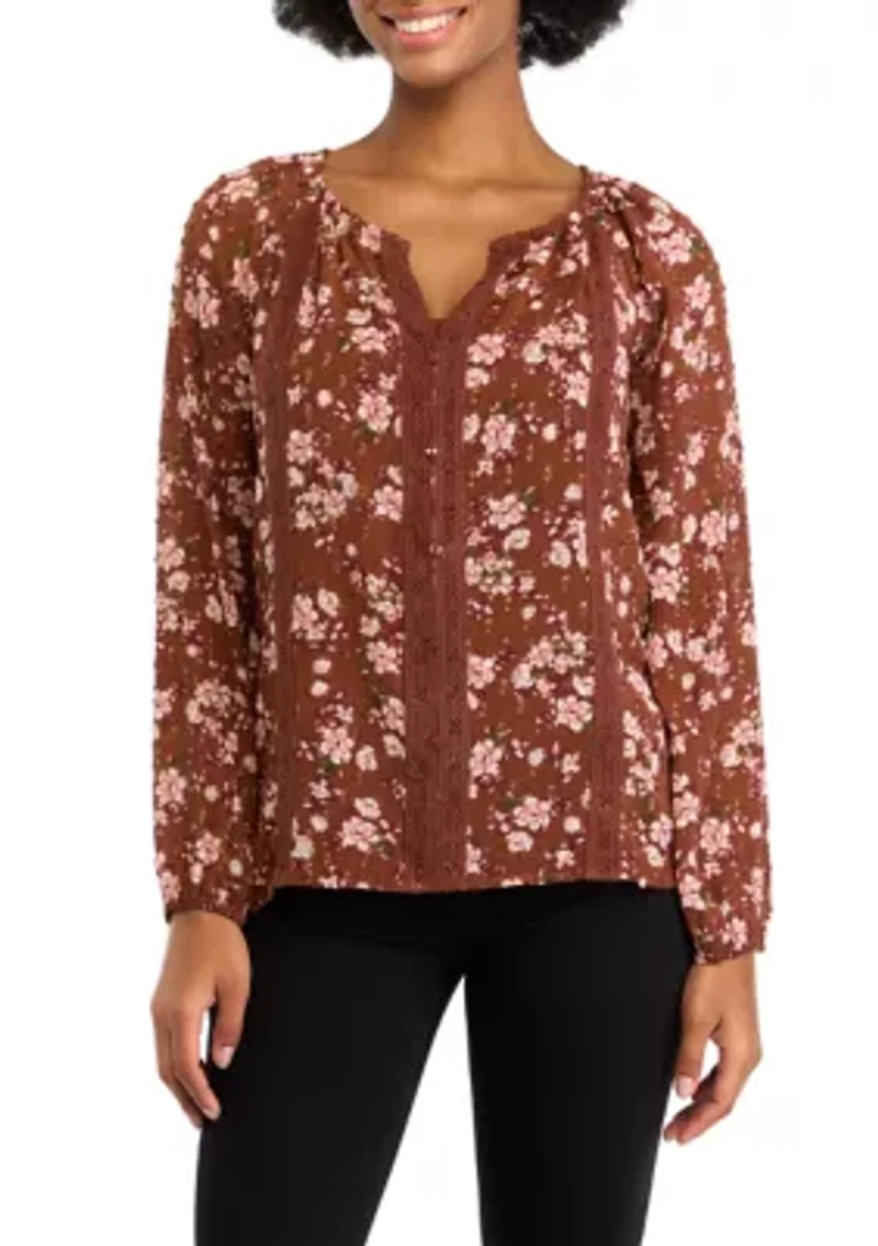 Women's Long Sleeve Peasant Top