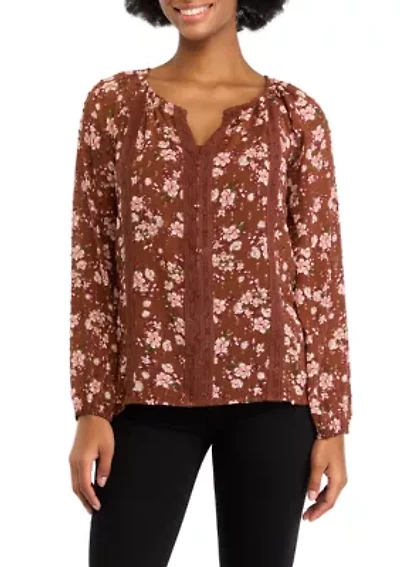 Women's Long Sleeve Peasant Top