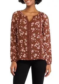 Women's Long Sleeve Peasant Top