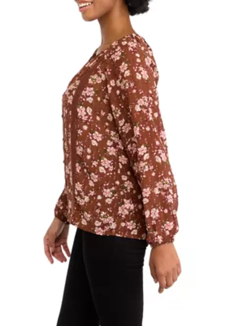 Women's Long Sleeve Peasant Top