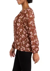 Women's Long Sleeve Peasant Top