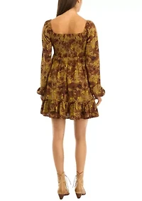 Women's Long Sleeve Smocked Dress