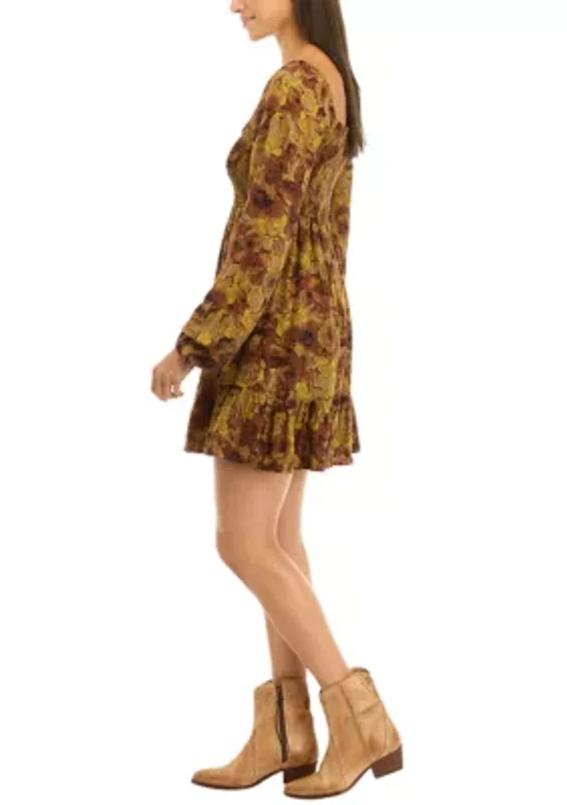Women's Long Sleeve Smocked Dress