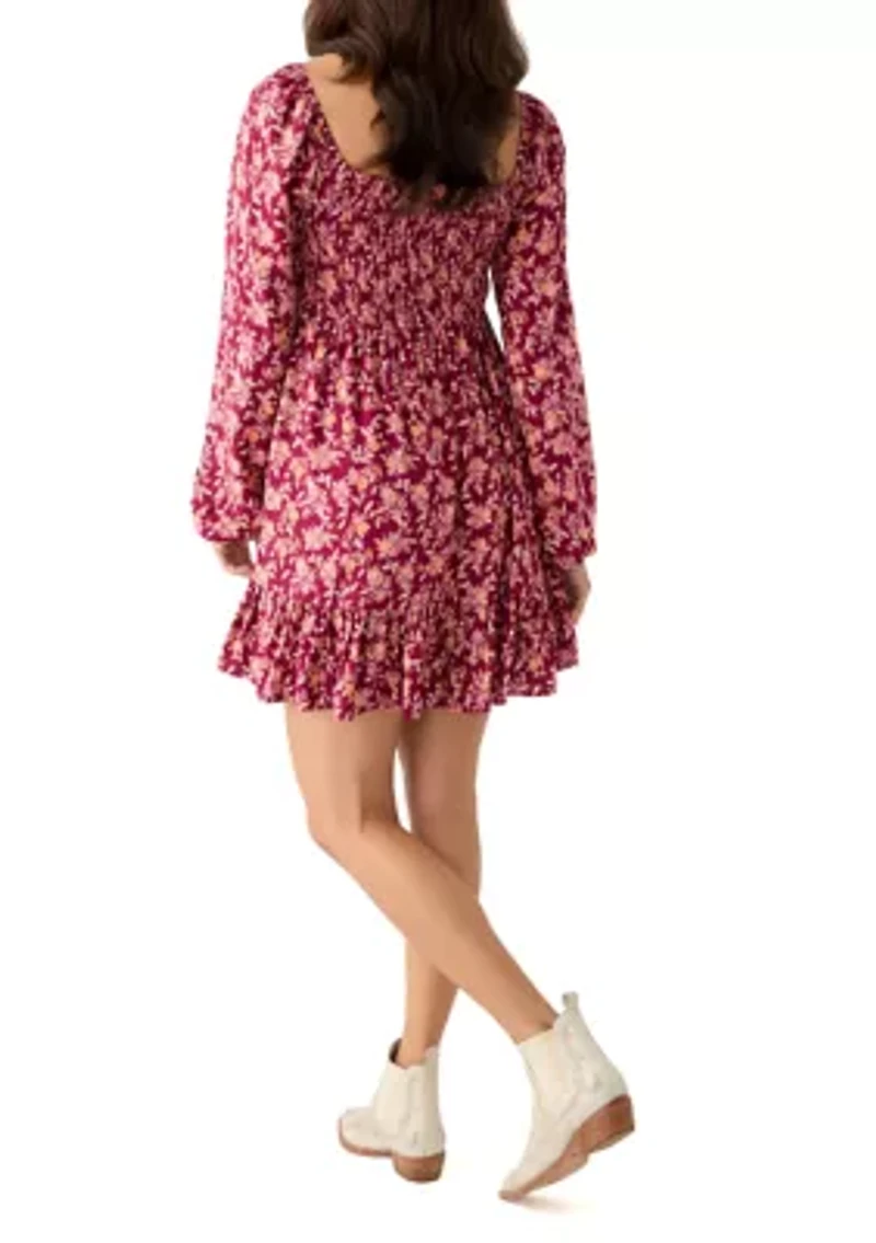 Women's Long Sleeve Smocked Dress