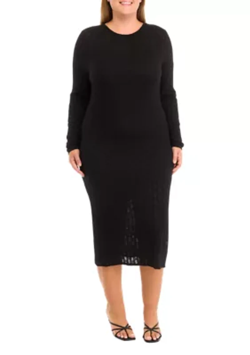 Plus Long Bodycon Lace Dress with Cami Lining