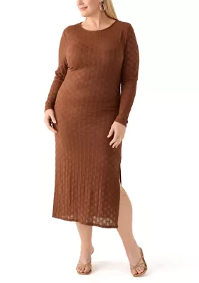 Plus Long Bodycon Lace Dress with Cami Lining