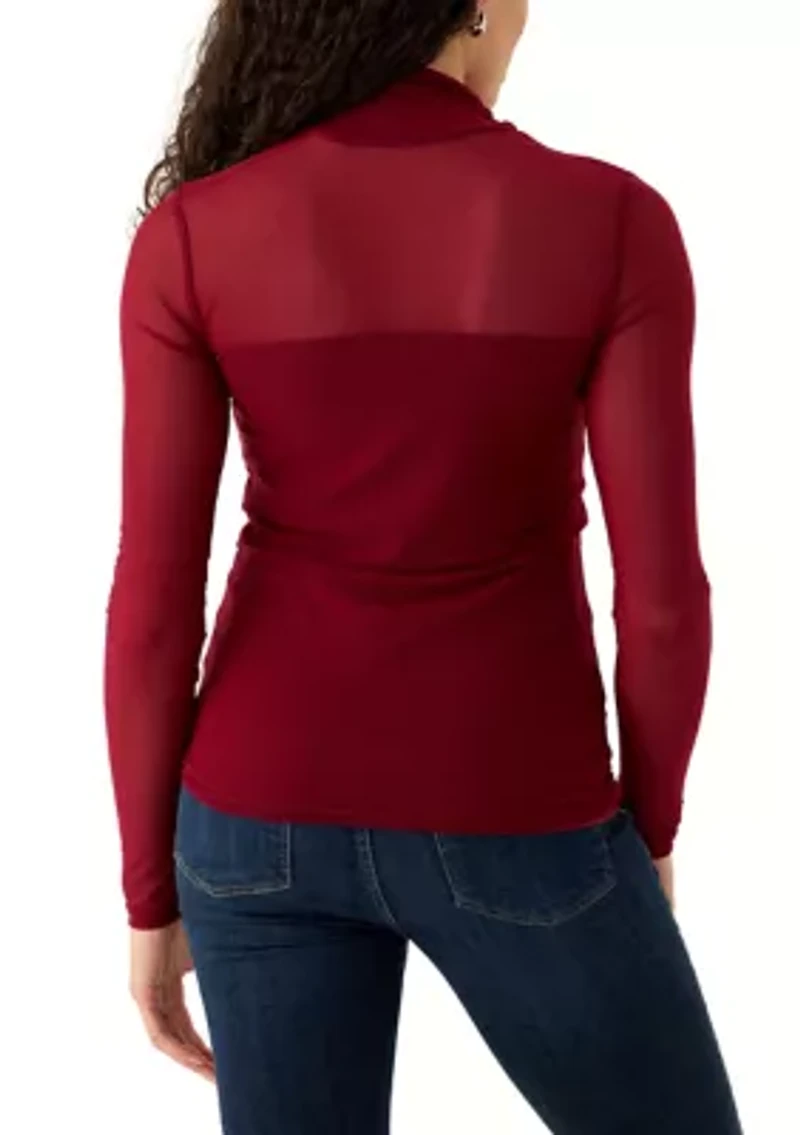 Women's Long Sleeve Mock Neck Top