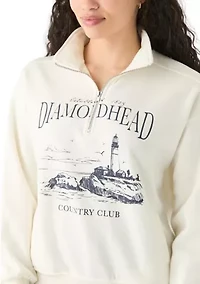 Women's Long Sleeve Zip Diamond Head Graphic Sweatshirt