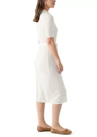 Women's Johnny Collar Belted Waist Dress