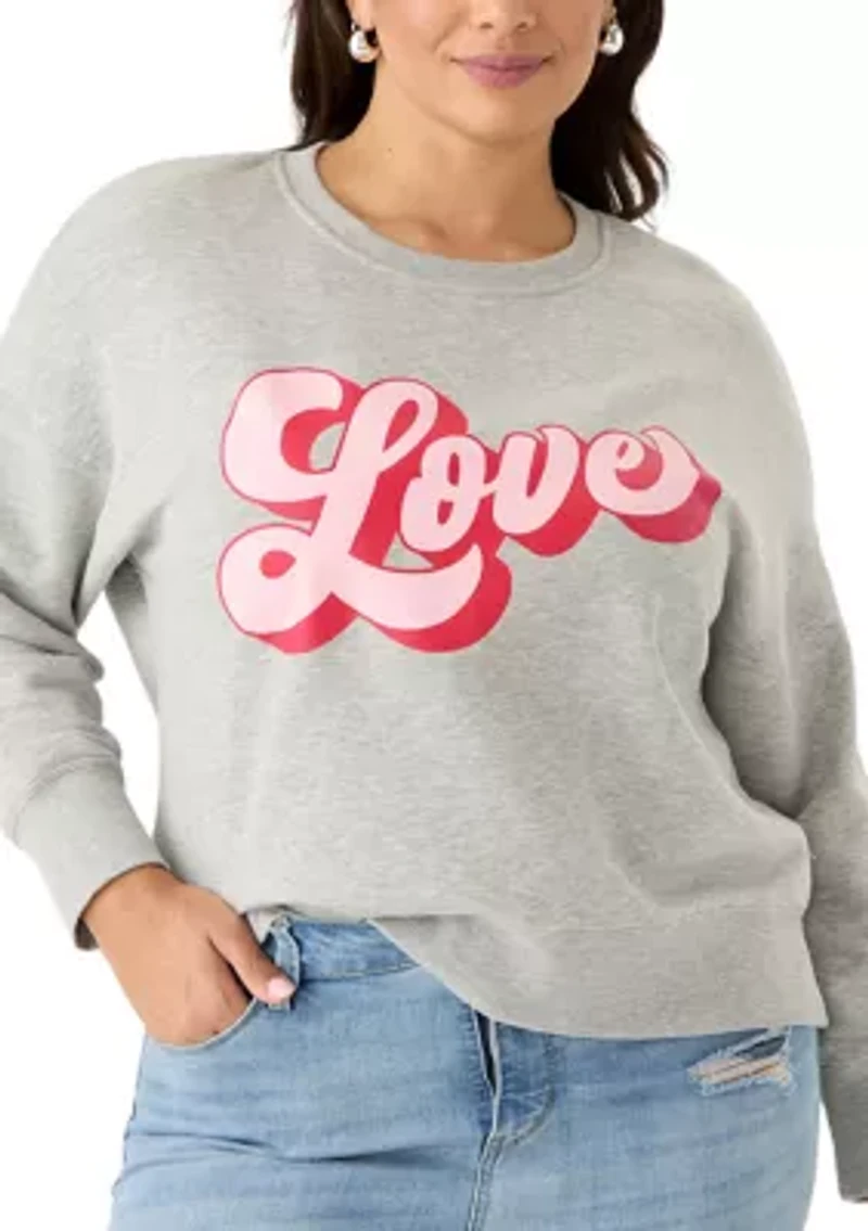 Plus Script Love Cropped Sweatshirt