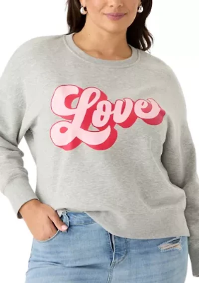 Plus Script Love Cropped Sweatshirt