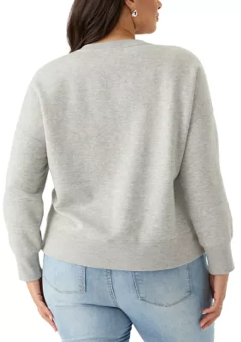 Plus Script Love Cropped Sweatshirt