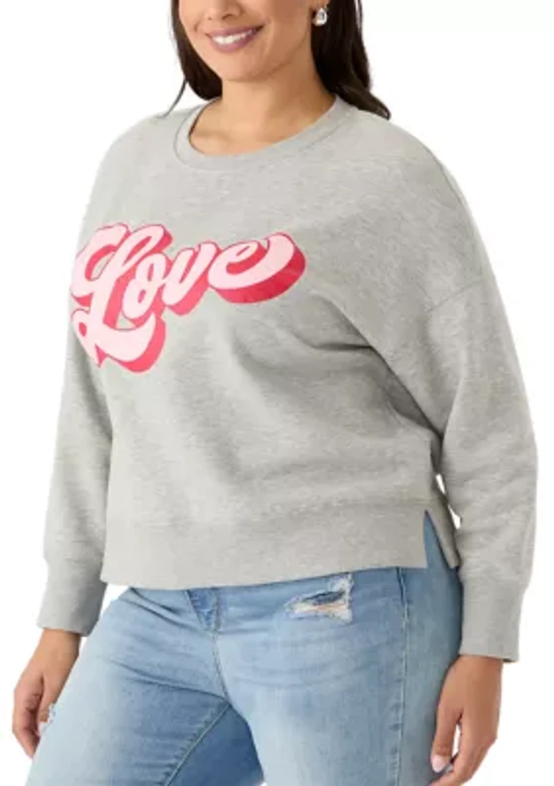 Plus Script Love Cropped Sweatshirt