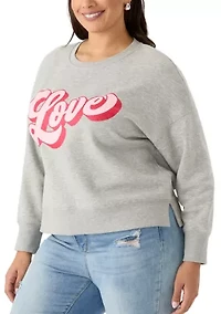Plus Script Love Cropped Sweatshirt